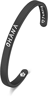 Ohana Means Family Cuff Bracelet Hawaiian Jewelry Gift for Best Friend