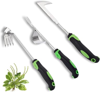 Weed Puller Tool 3pcs, 2026 New Portable Weeder Tool, Weeding Tool with Stainless Steel, Garden Tools for Plant & Weeding, Crack Weeder Tool, Weed Remover Tool for Farm & Backyard