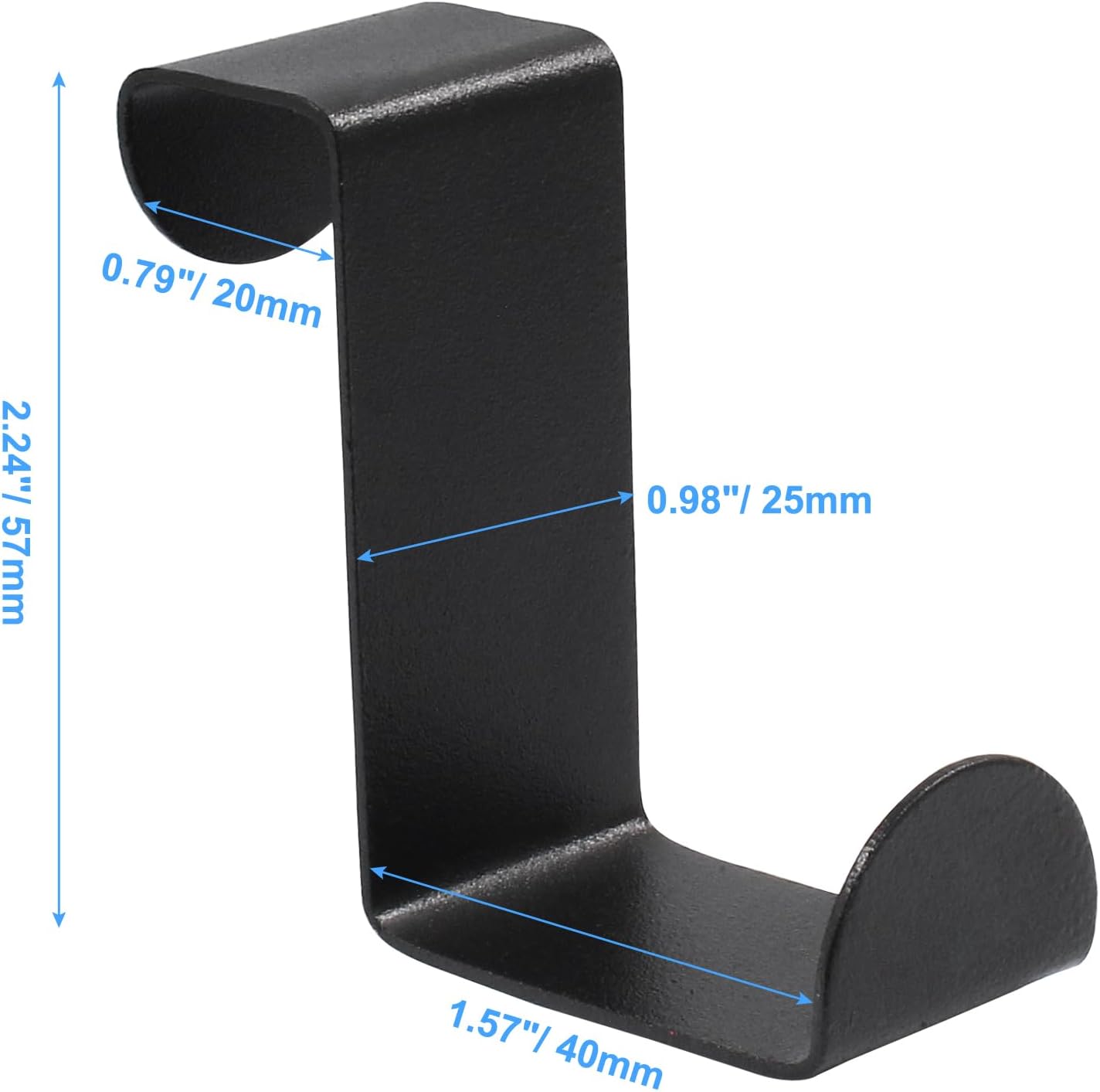 Hordion 6 Pcs Over The Door Hooks Z-Shaped Hanging Hooks, Dual Head Cabinet Towel Hooks Stainless Steel Door Hangers Hooks for Kitchen Bathroom Bedroom, Black - Image 3