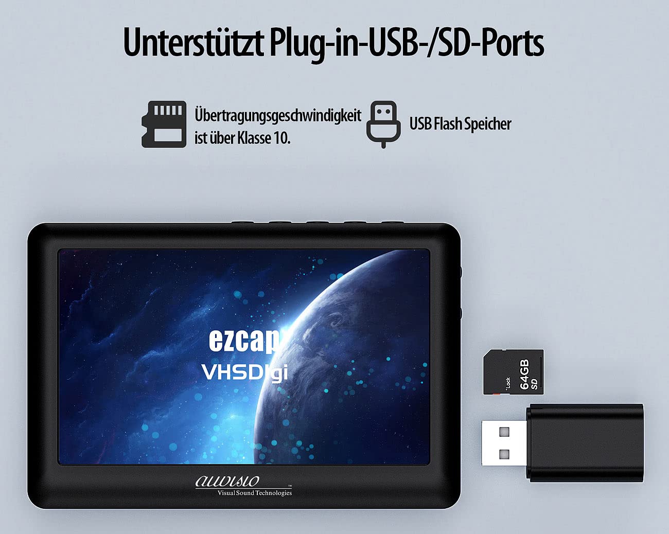 auvisio Videorekorder: Video-Rekorder für analoge Quellen, 4,3" / 10,9 cm Farbdisplay, Akku (Video Grabber, Capture, Card)