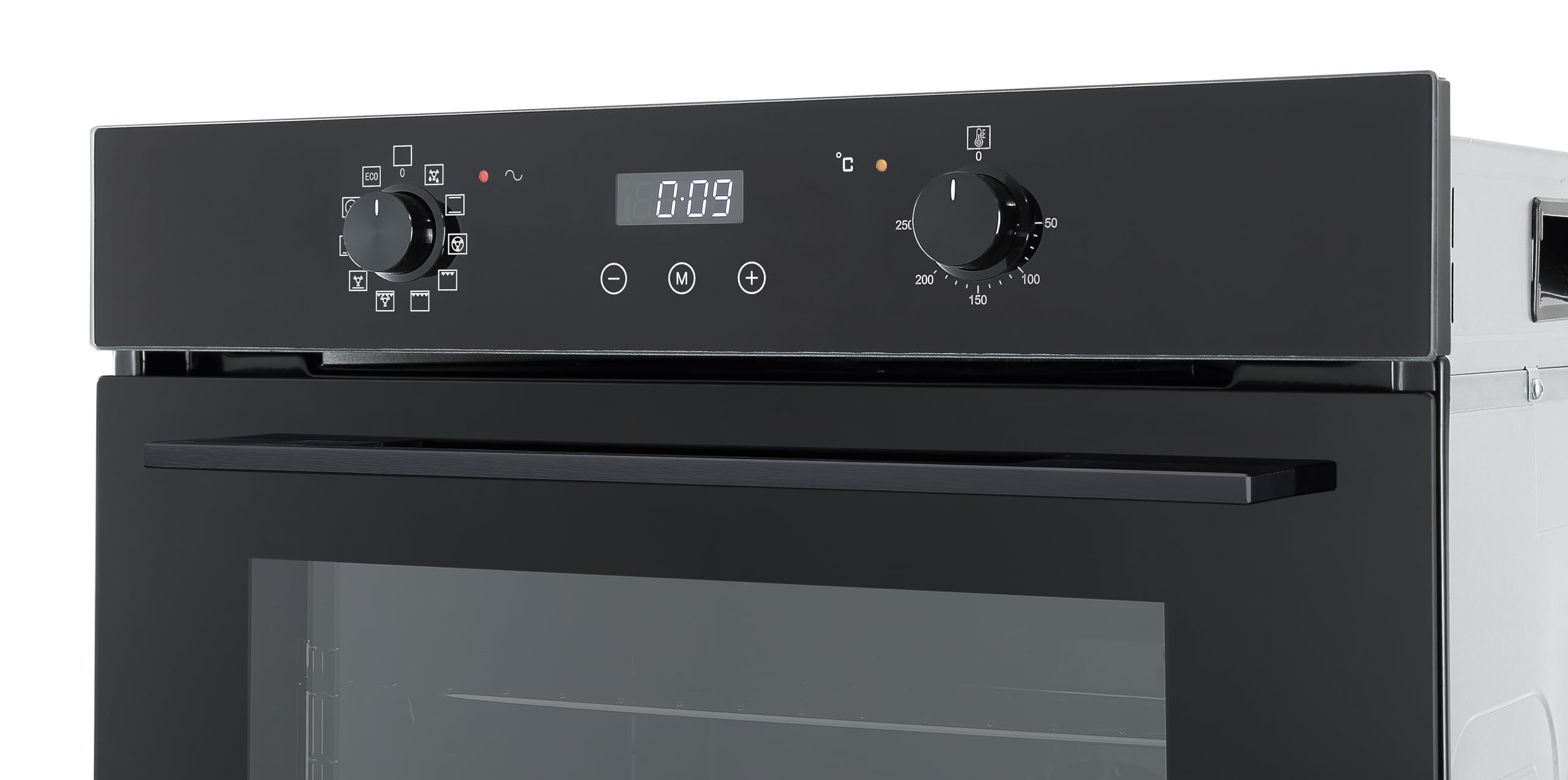 Respekta Glas Einbaubackofen autark 73 Liter 10 Beheizungsarten LED Timer Touch Control A+ schwarz AB701-19