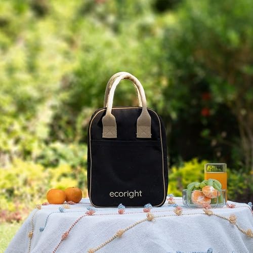 Vista 79 de Eco Right Lonchera aislada para mujer, lonchera de trabajo para hombres, adultos Liso granate,Panda Hangry Impreso,Oso polar Hangry impreso.,beige