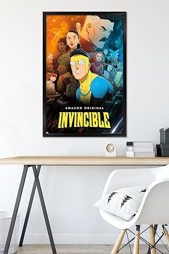 Miniatura 6 de Trends International Invincible - Póster de pared con diseño del grupo uno, 34 pulgadas de largo x 22.4 pulgadas de ancho, versión enmarcada en negro