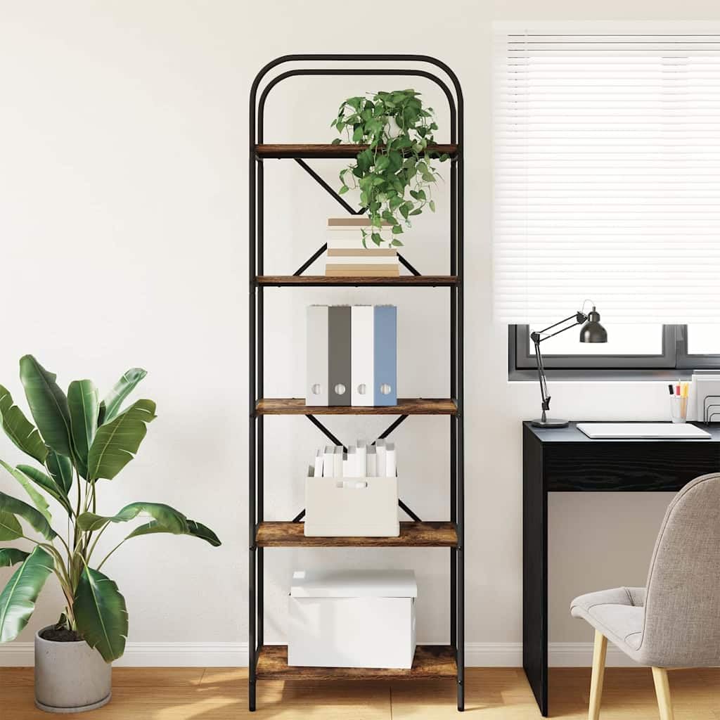 Standregal Geräucherte Eiche 60x30x183 cm Holzwerkstoff 5 Fächer
