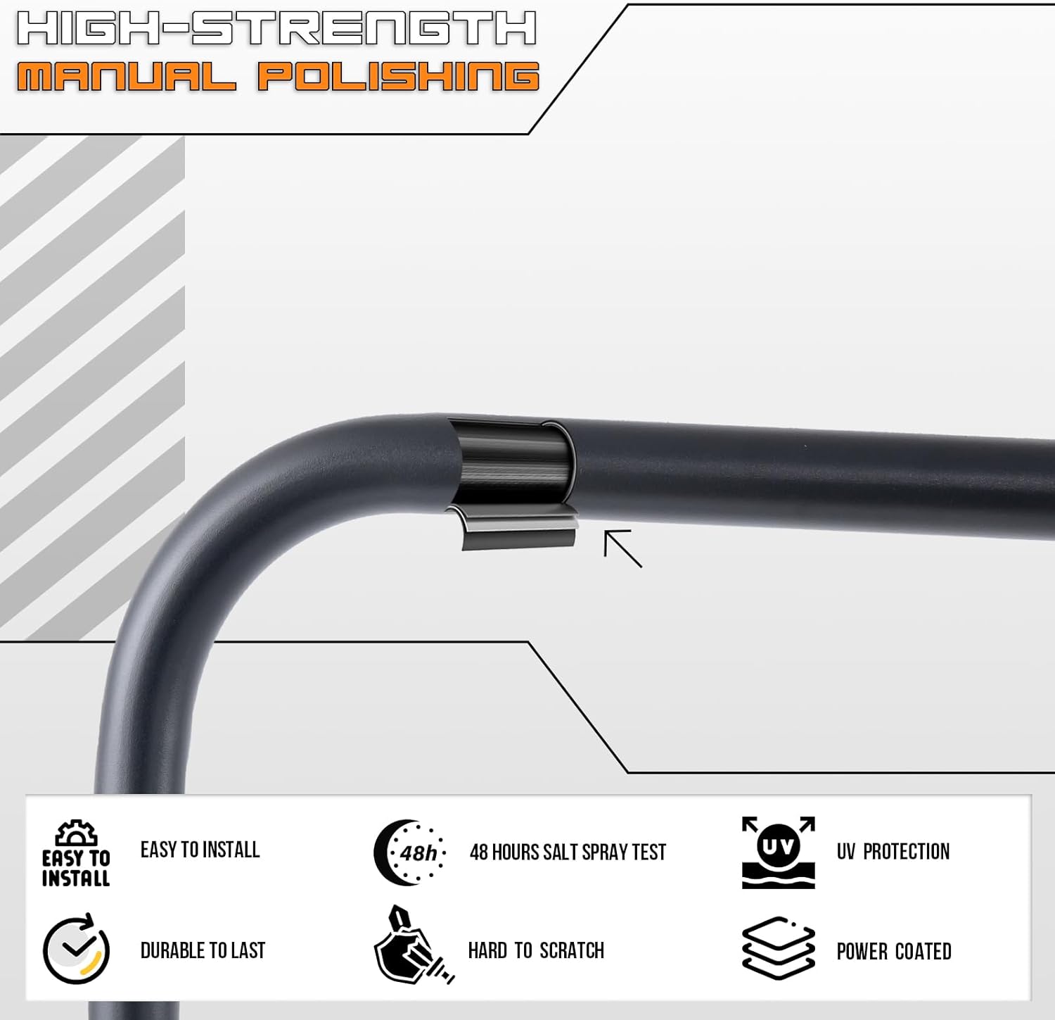 Crash Bar Classic Engine Guard Highway Freeway Bar Compatible with Yamaha V-Star Vstar XVS 950 XVS950 Tourer 09-17 (Black)