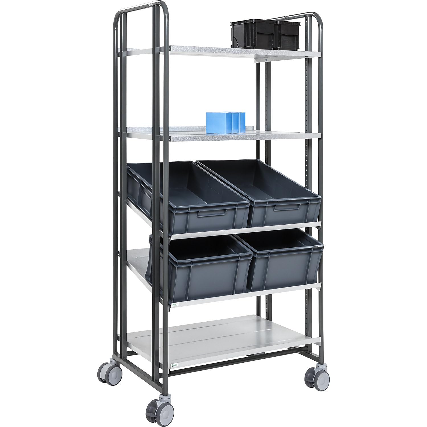 Chariot de préparation E-Commerce - 5 étages - 877 x 638 x 1850 mm (L x l x H)