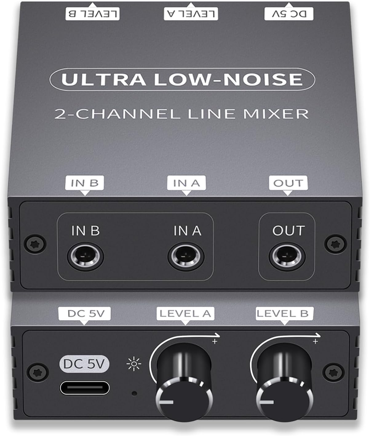 HDMI Switcher 2 in 1 Out, 2 Channel Stereo Audio Mixer