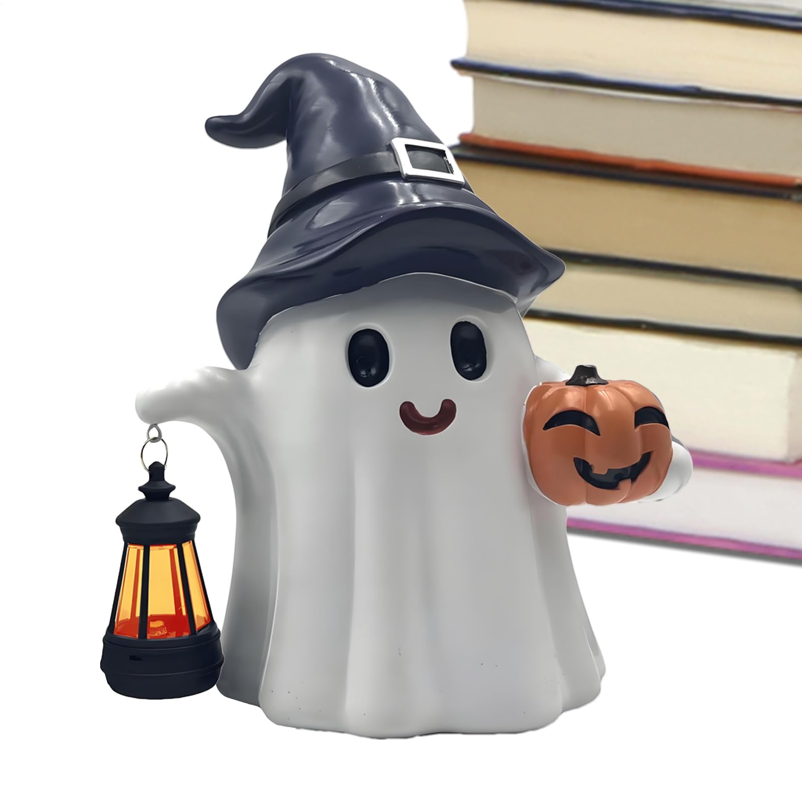 Estatuas solares para jardín y escultura decorativa de calabaza fantasma impermeable