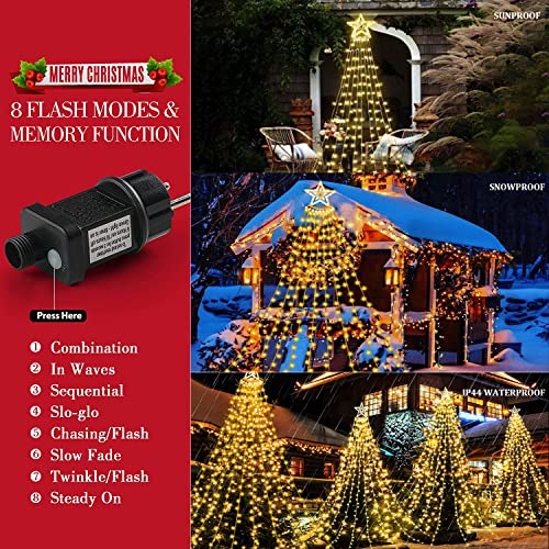 Luci per Albero di Natale Esterno,350 LEDs Catena