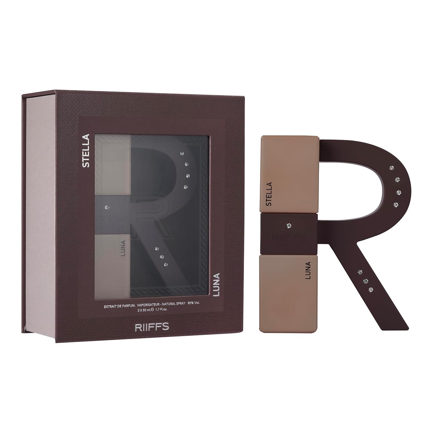 RIIFFS PARFUMS Stella & Luna, 50ml Each, Luxury Fragrance Duo Set, Natural Spray Perfumes