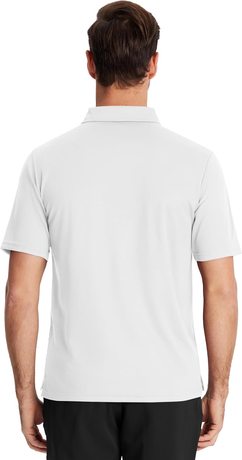 TACVASEN Mens Polo Shirts with Pocket Mens Golf Shirt Short Sleeve Performance Dry Fit Golf Work Athletic Polos - Image 2