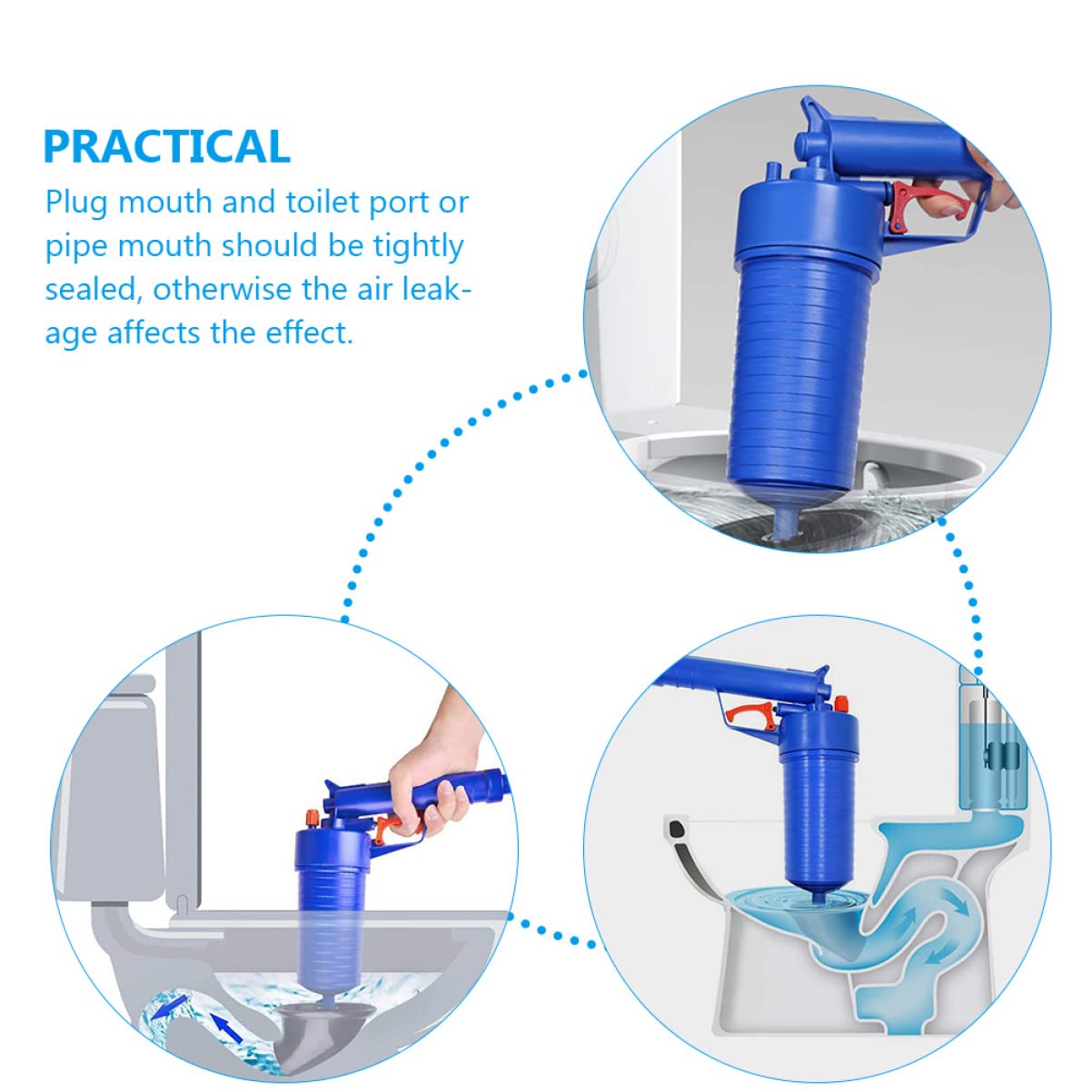 ERINGOGO Déboucheur de Canalisation Wc à Piston, Pression D’air Puissante, 1 Set, Ventouses de Tailles Différentes, pour Toilettes et Évier, Maison