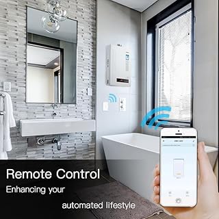 MOES Smart Water Heater Switch, 20A Water Heater Touch Switch Suitable for Bedroom, Work with Alexa, Google Assistant, 2.4GHz WiFi Glass Switch with Smart Life APP Control and Timing Function, White
