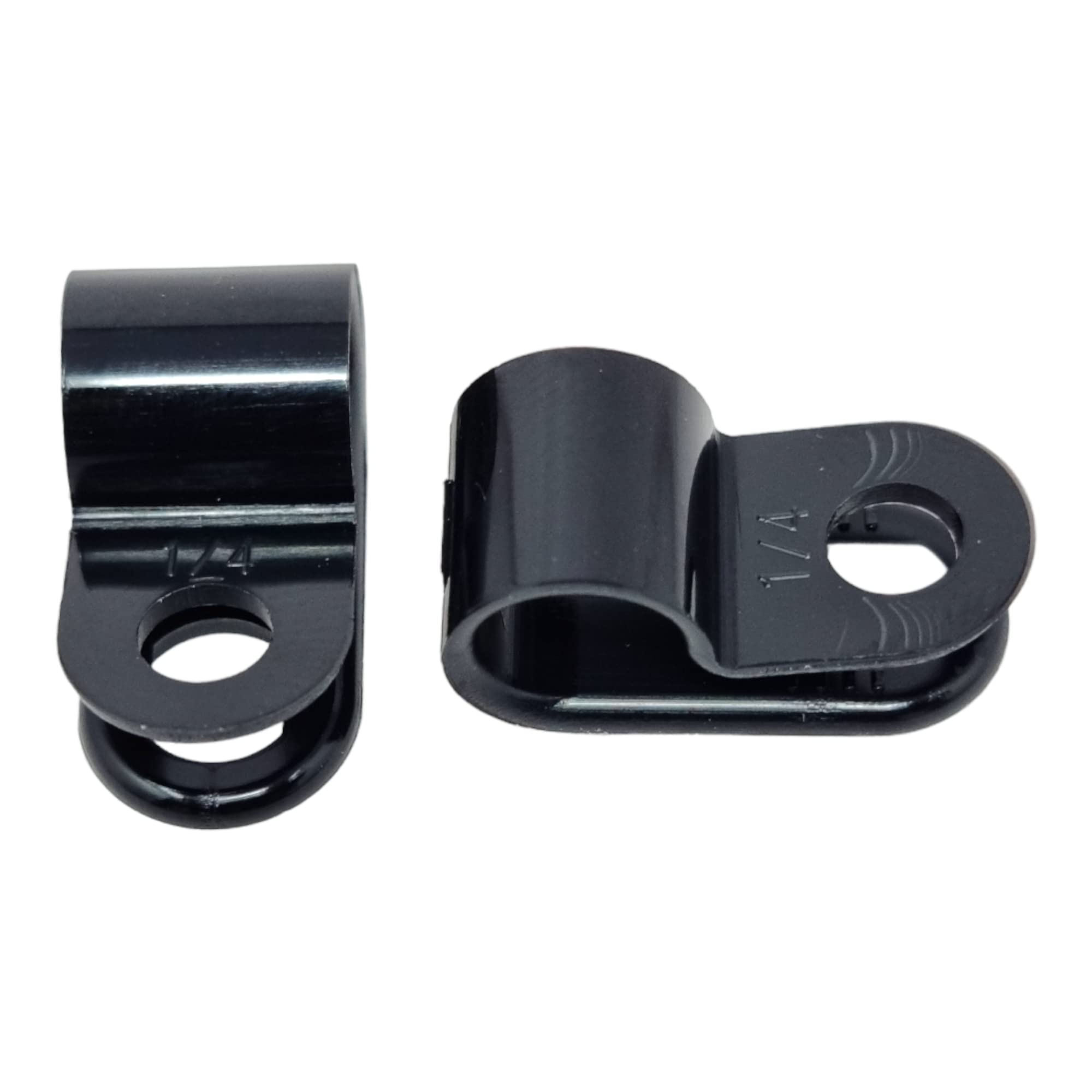 Black Generic 100 Pack Nylon P-Clips, Plastic Cable Clips, 1/4" Diameter