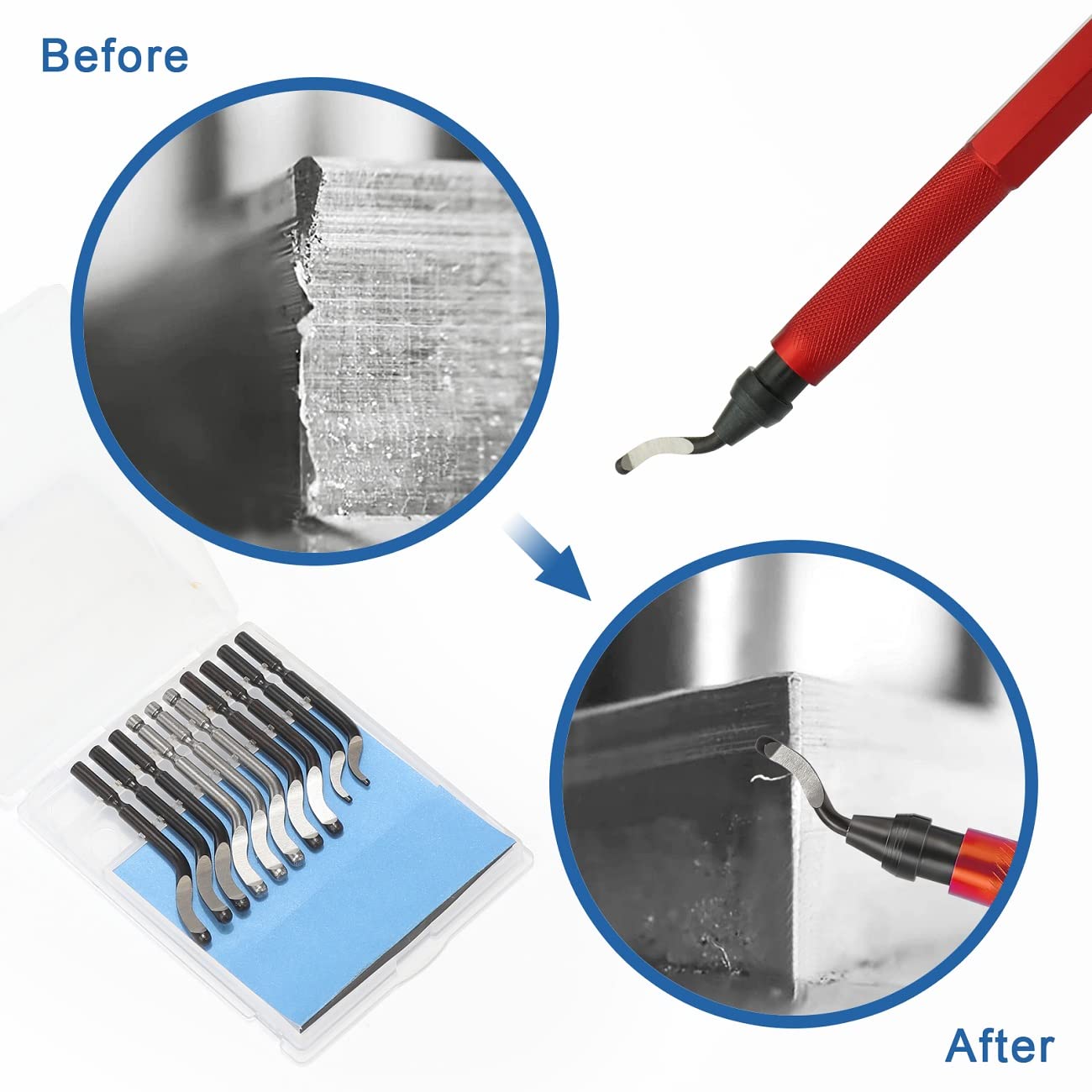 Set Sbavatore Manuale | 22 Lame Per Metalli, Plastica E Stampa 3D | Per Fori E Bordi - Foto 6