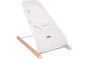 Childhome Evolunest: Portable Baby Bouncer Lounger with Natural Beechwood, Lightweight Baby Chair,...