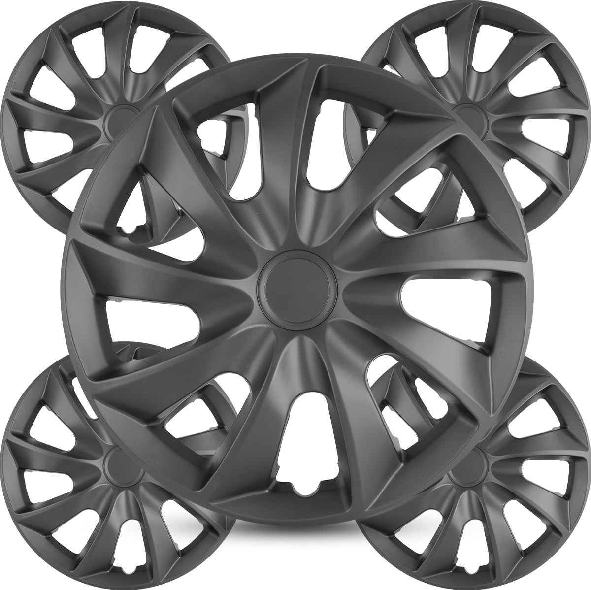 Winjet 17' Universal Hubcaps (Black Matte)