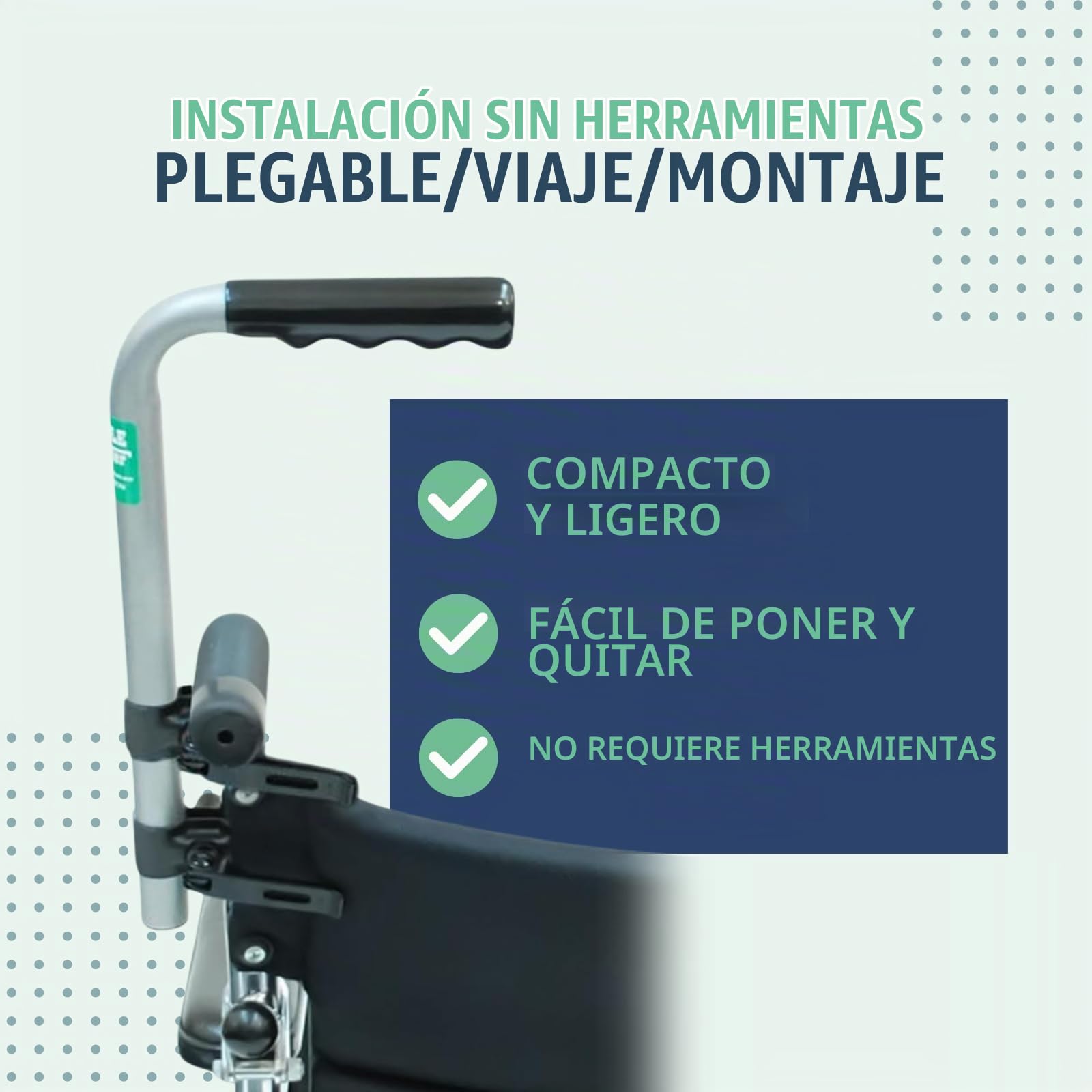 Extensor de mango de silla de ruedas (capacidad de peso de 300 libras), accesorios universales para sillas de ruedas para adultos, mango extensible para silla de ruedas y cochecitos, extensor