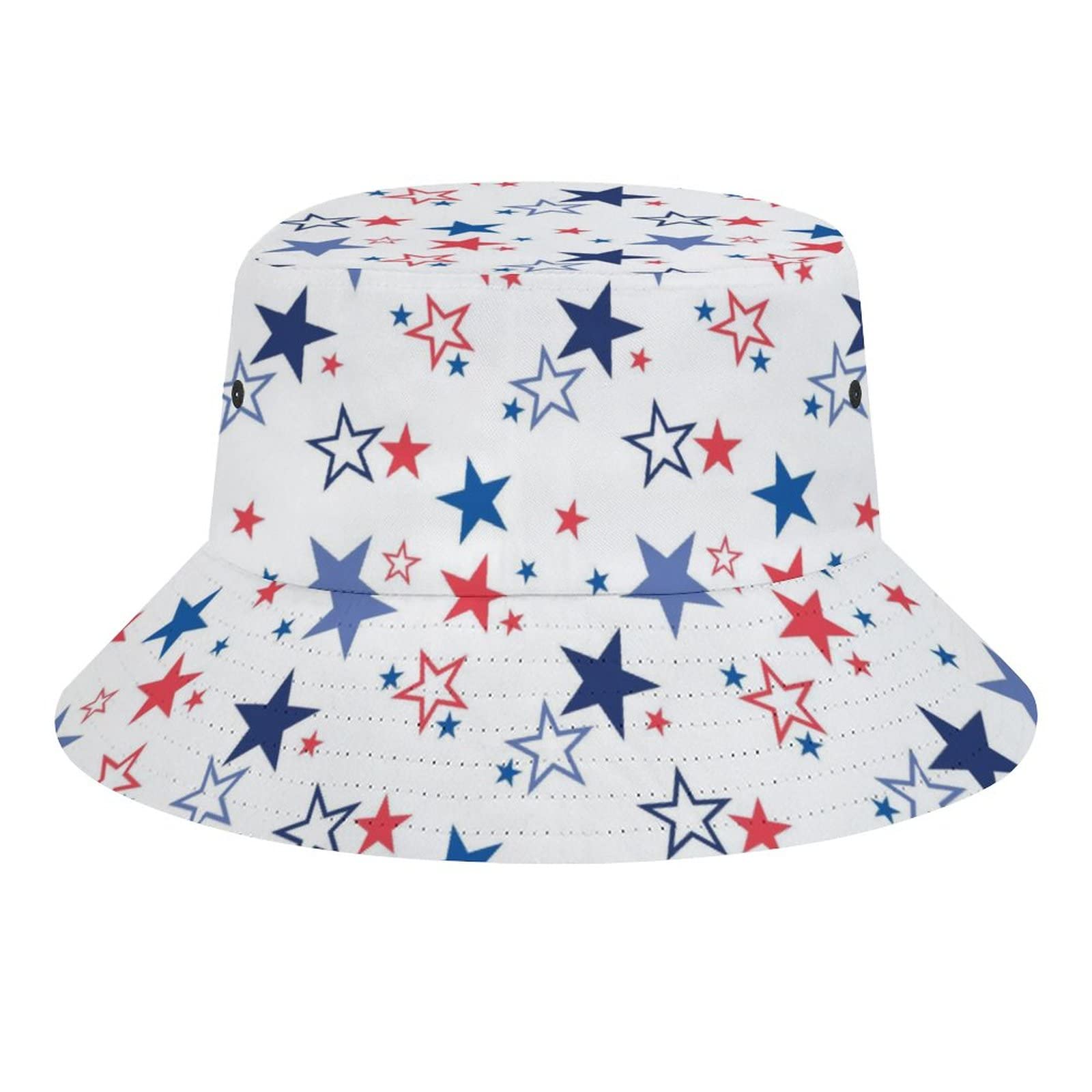 America Stars Multi-Color Pattern Bucket Hat Unisex Travel Sun Fisherman Hats Summer Beach Outdoor Cap for Women Men