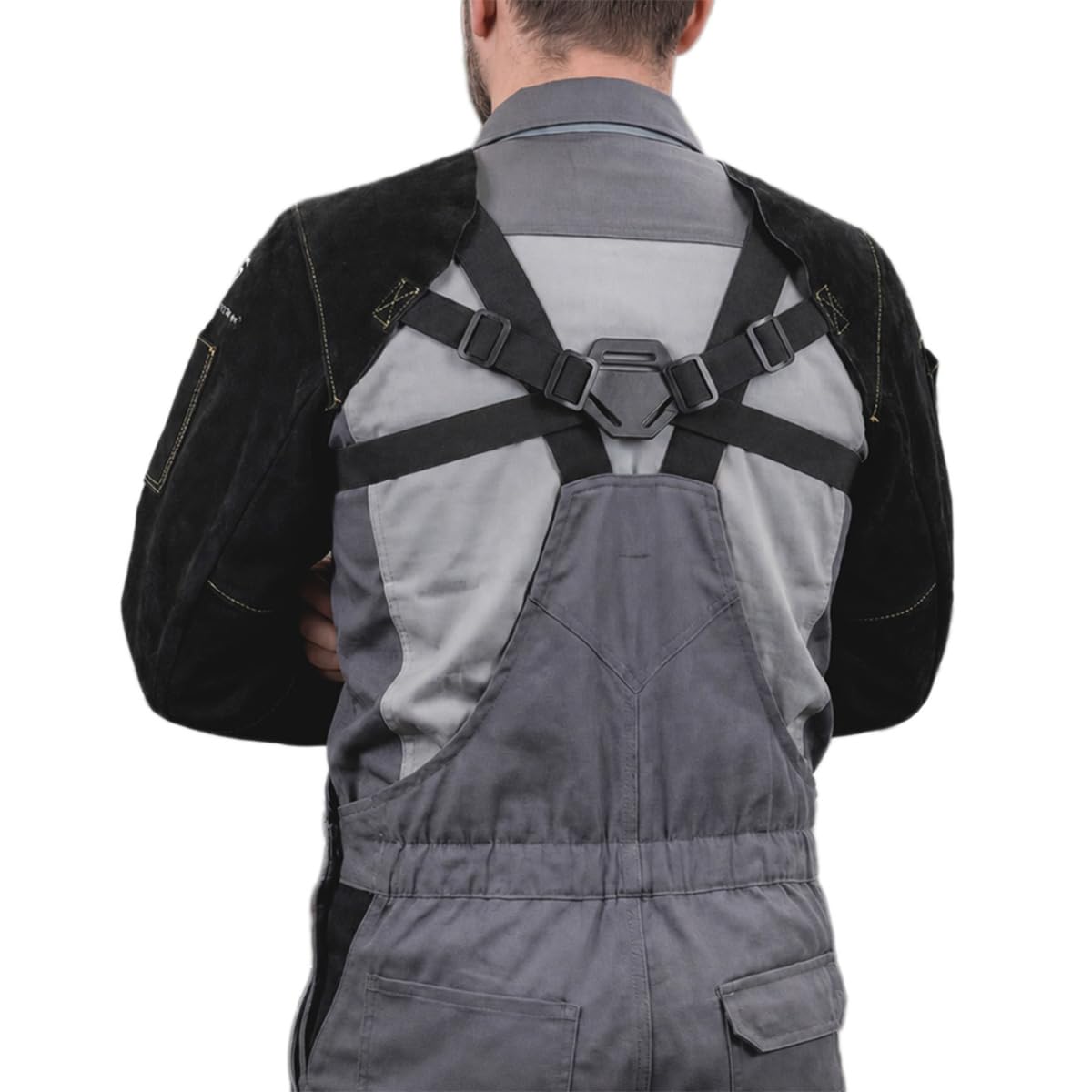 STAHLWERK Manches pour soudeurs | Manchettes pour soudeurs | Manchettes de protection pour soudeurs | Vêtements de protection pour soudeurs avec bretelles en cuir croûte de haute qualité