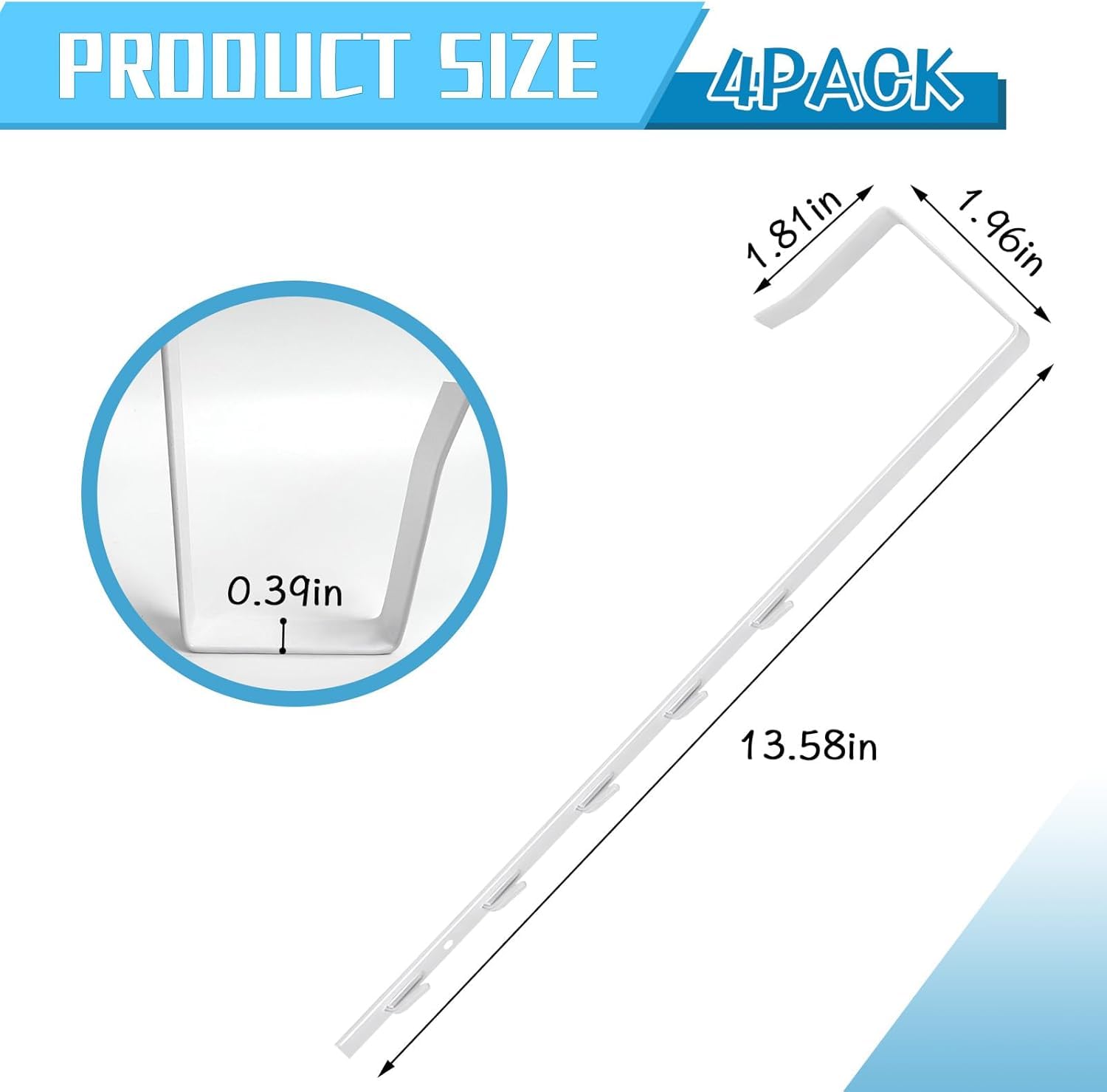 Wensdr 4 Pcs Over Door Mirror Hooks, Adjustable 13.7 inch Door Mirror Hanger Set including Protective Lining - Image 2