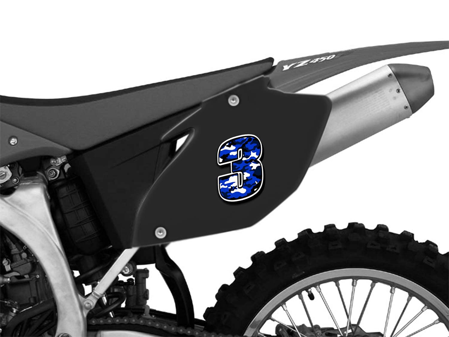 Biomar Labs Adesivo Racing Numero 3: Sticker Auto Moto, Rosso Camouflage Mimetico, Per Gara Rally Tuning - 4