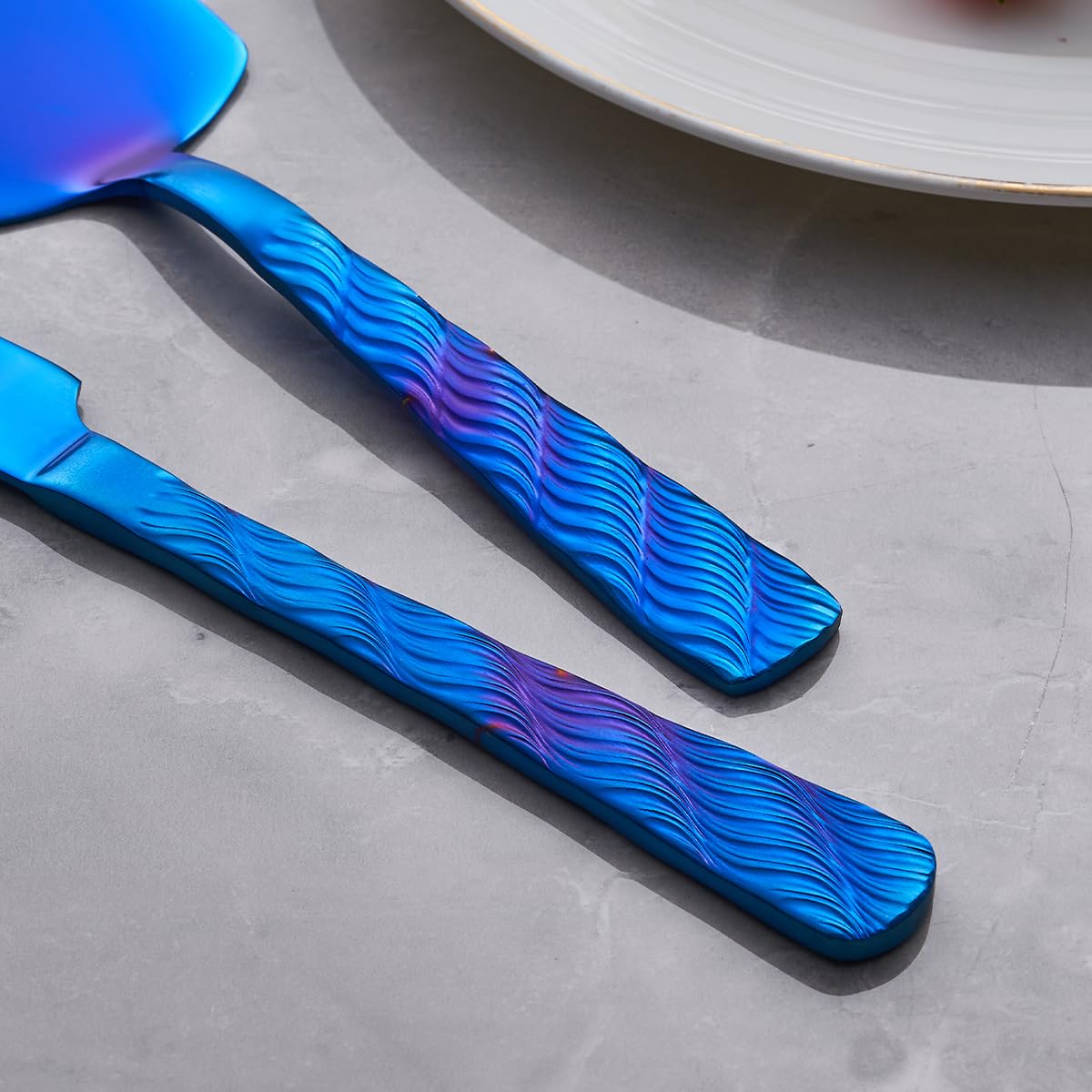 Blue Stainless Steel Cake Knife & Server Set -6