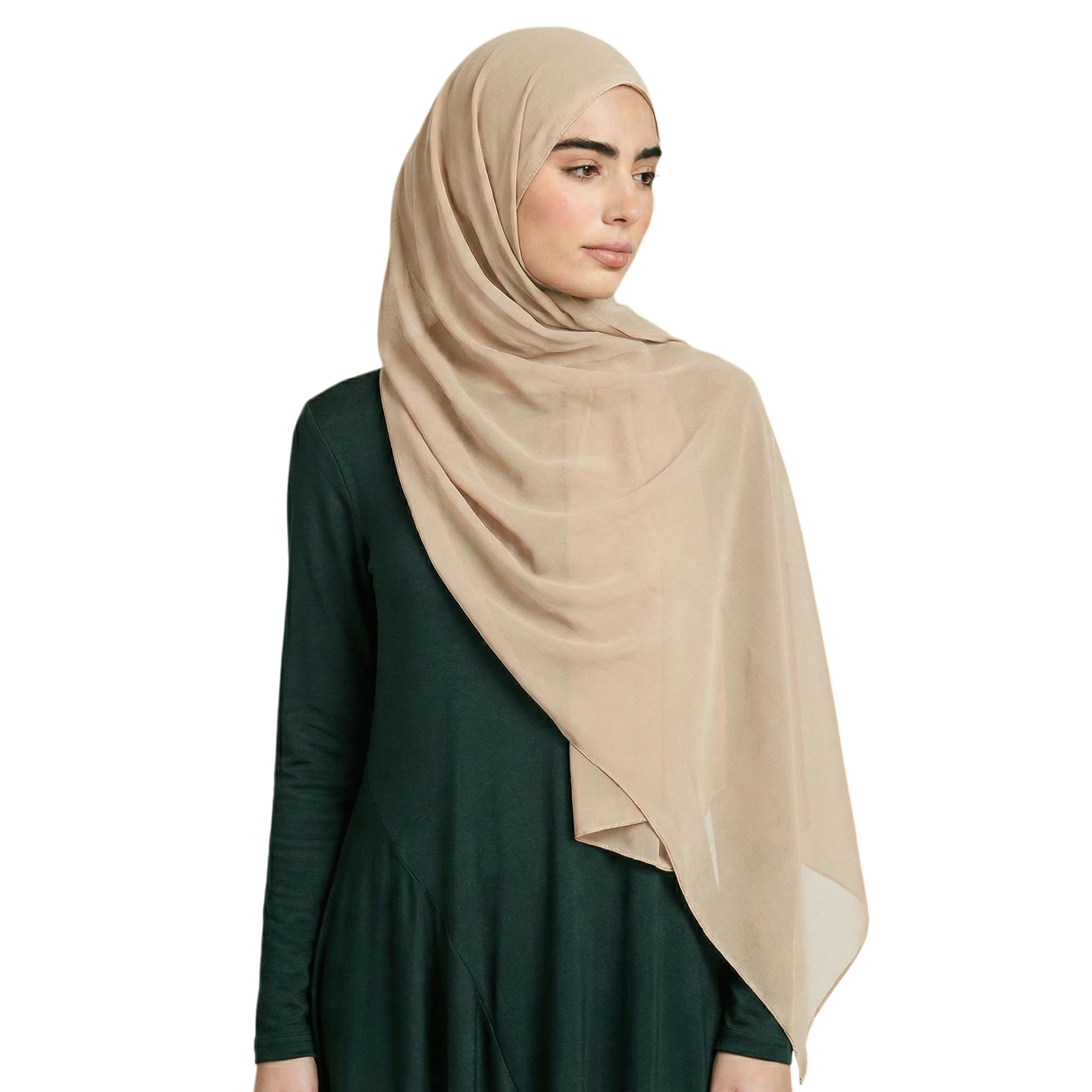 Instant Chiffon Hijab with Undercap Fashion Solid Color Chiffon Head Wraps Under Scarf Caps Muslim Fashion Bandage