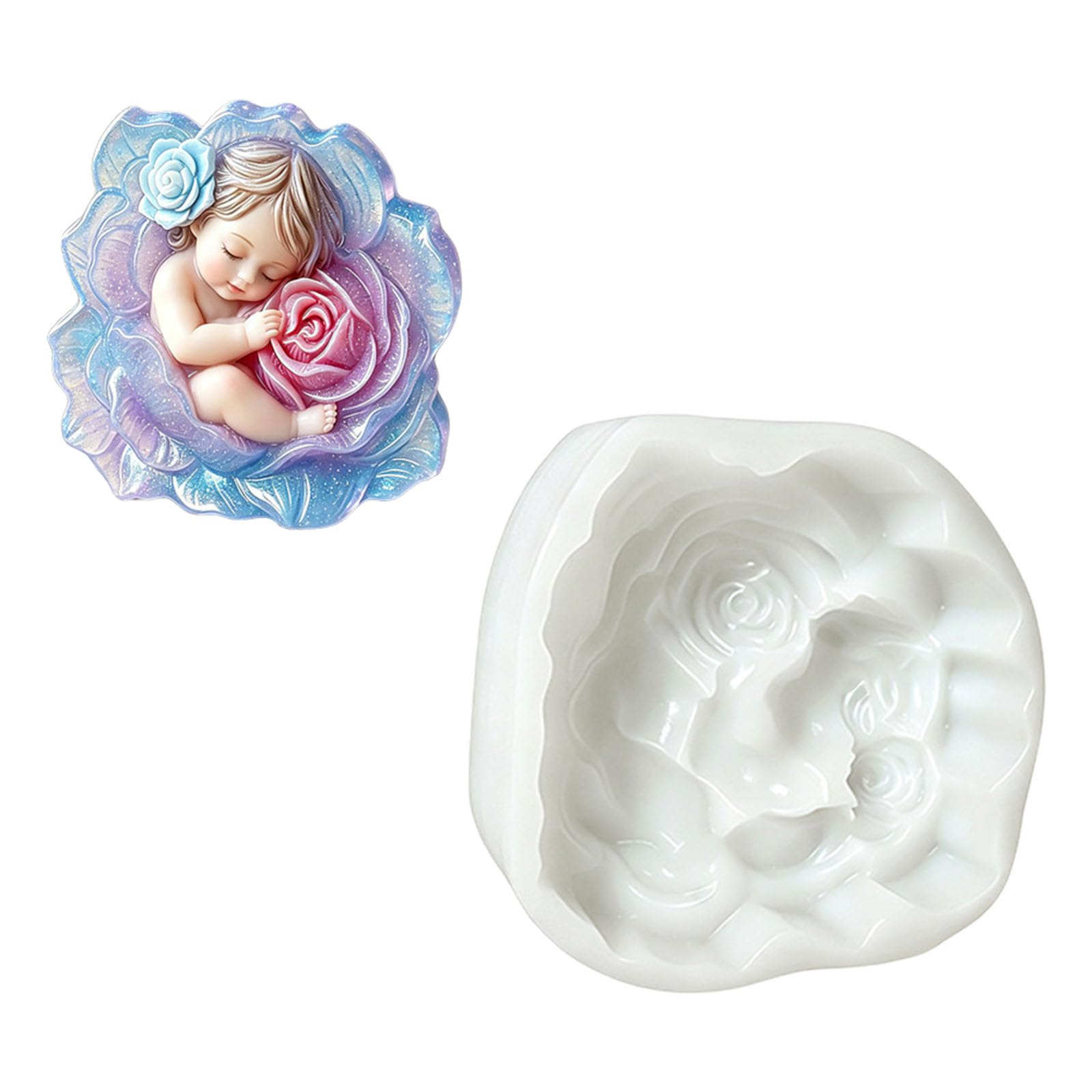 Elnwnnkc Flexible Silicone for Easy Releases Scented and Soaps Rose Silicone