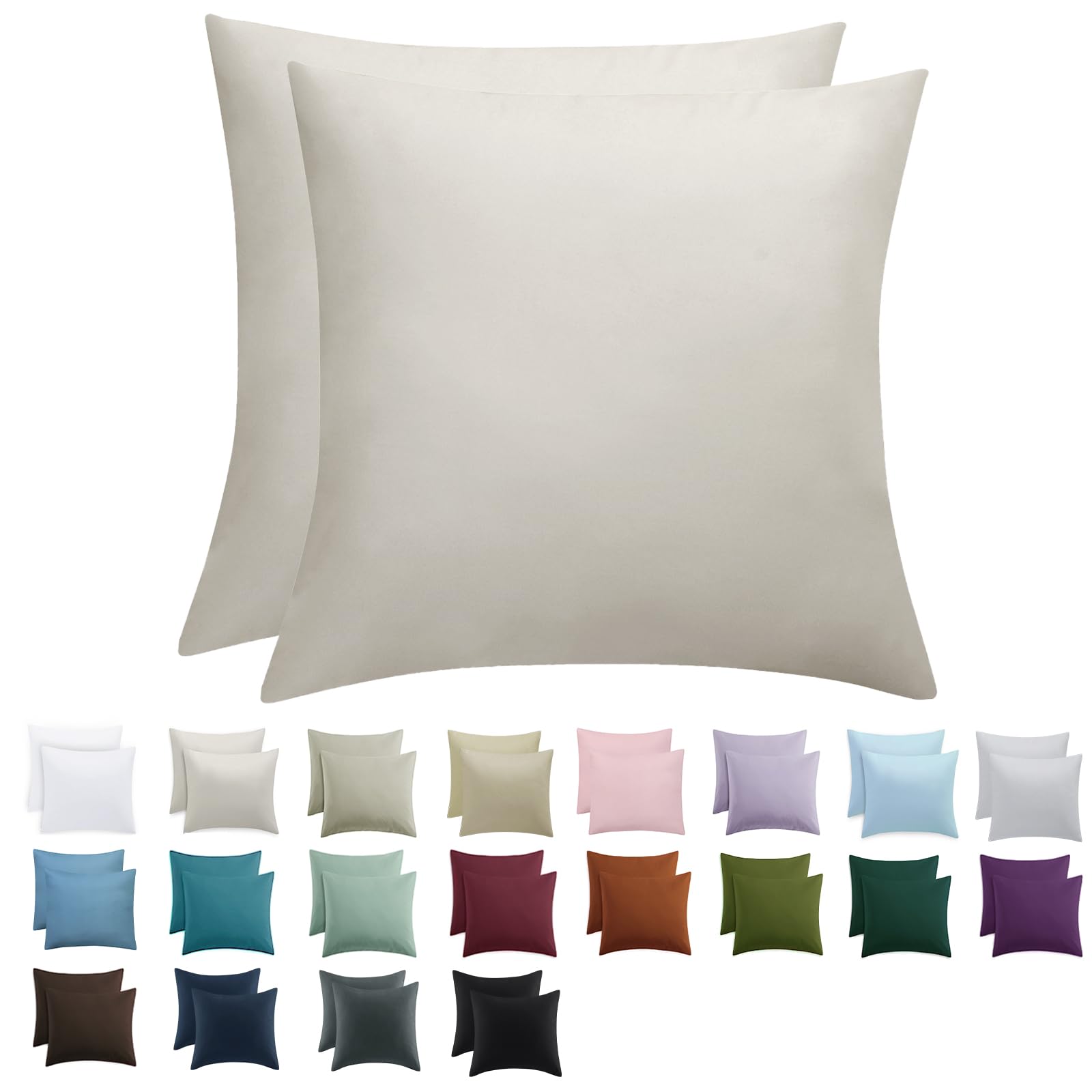 Tifschlaf Kissenbezug 2er Set - Kopfkissenbezug mit Reißverschluss aus Mikrofaser Weich, Pillow Case