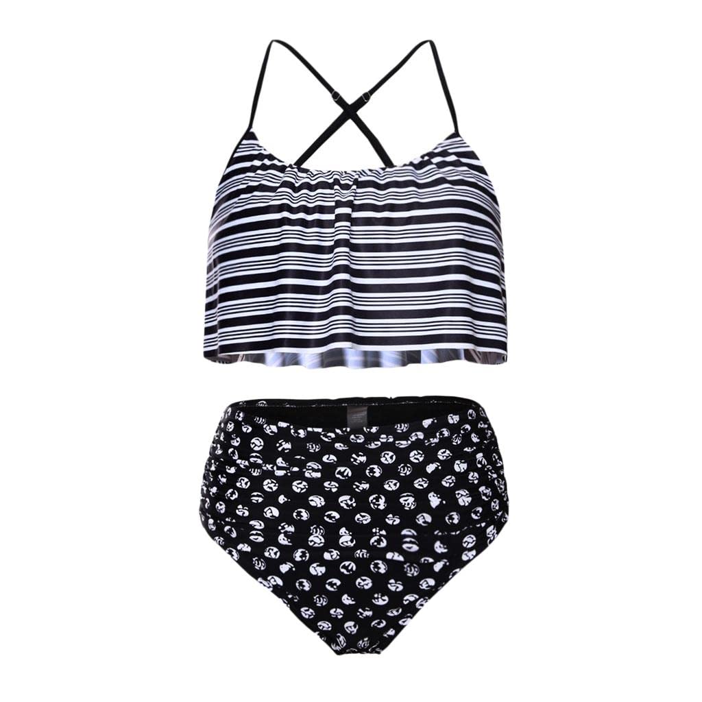 bnf Women Vintage High Waist Bikini Set Push up Swimsuit Bathing Suit Stripe S | Clothing, Shoes & Accessories | Womens Clothing | Swimwear Black-picture-51