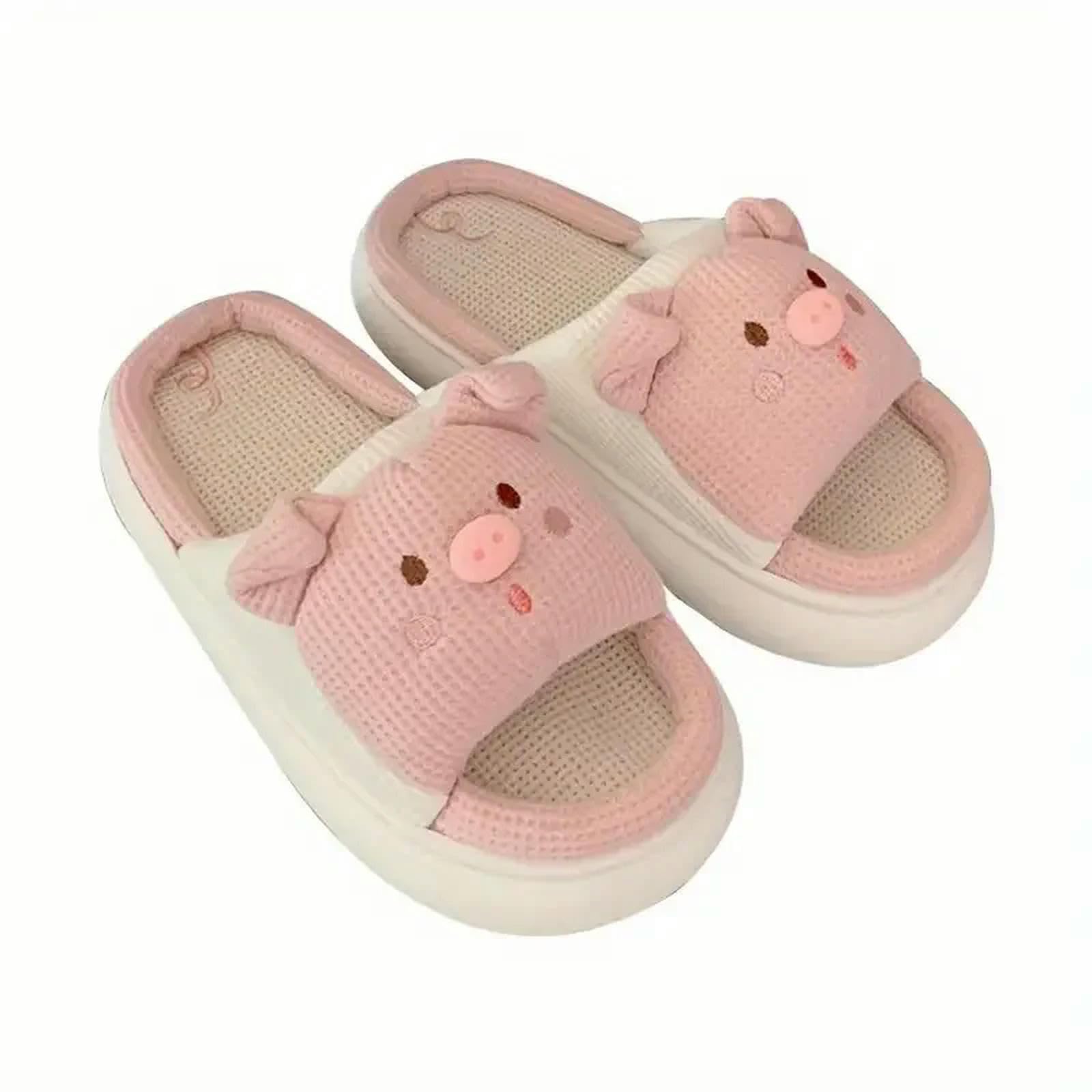 Pantofole Pantofole Per Donne Scarpe Da Casa In Cotone In Lino-rosso-40-41