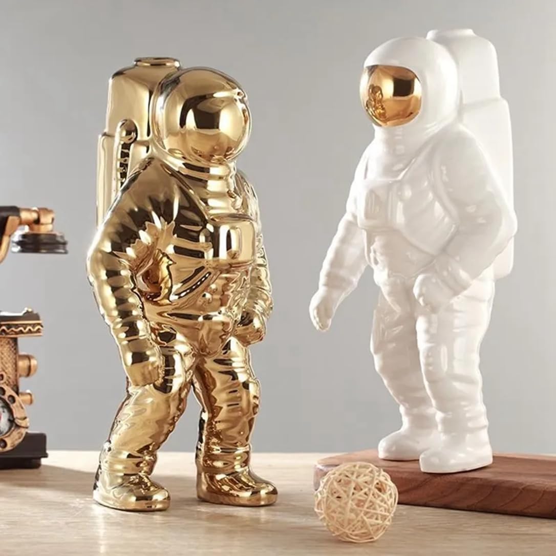 3 Stukken Spaceman Beeldjes, Astronaut Beeldje Model, Astronaut Taart Decoratie, Kerstmis, verjaardag Ruimte thema, Gelden voor Party Geschenken Tafeldecoratie auto Dashboard(Zilver