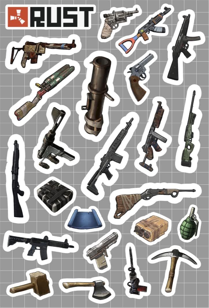 Rust PC Game Stickers - Fun Facepunch Collectable - : Amazon.co.uk ...