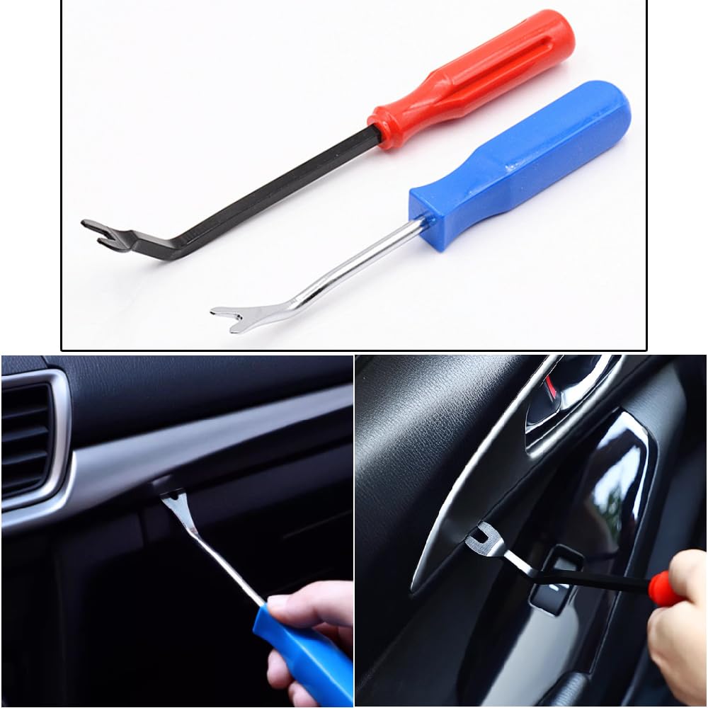 Strumento Rimozione Chiodo 2 Pezzi Tack Puller Estrattore Rivetti Sollevatore Chiodi Nail Puller Estrattore del Chiodo Cacciavite Chiodo Rivetto Tack Estrattore Strumento Rimozione dei Chiodi