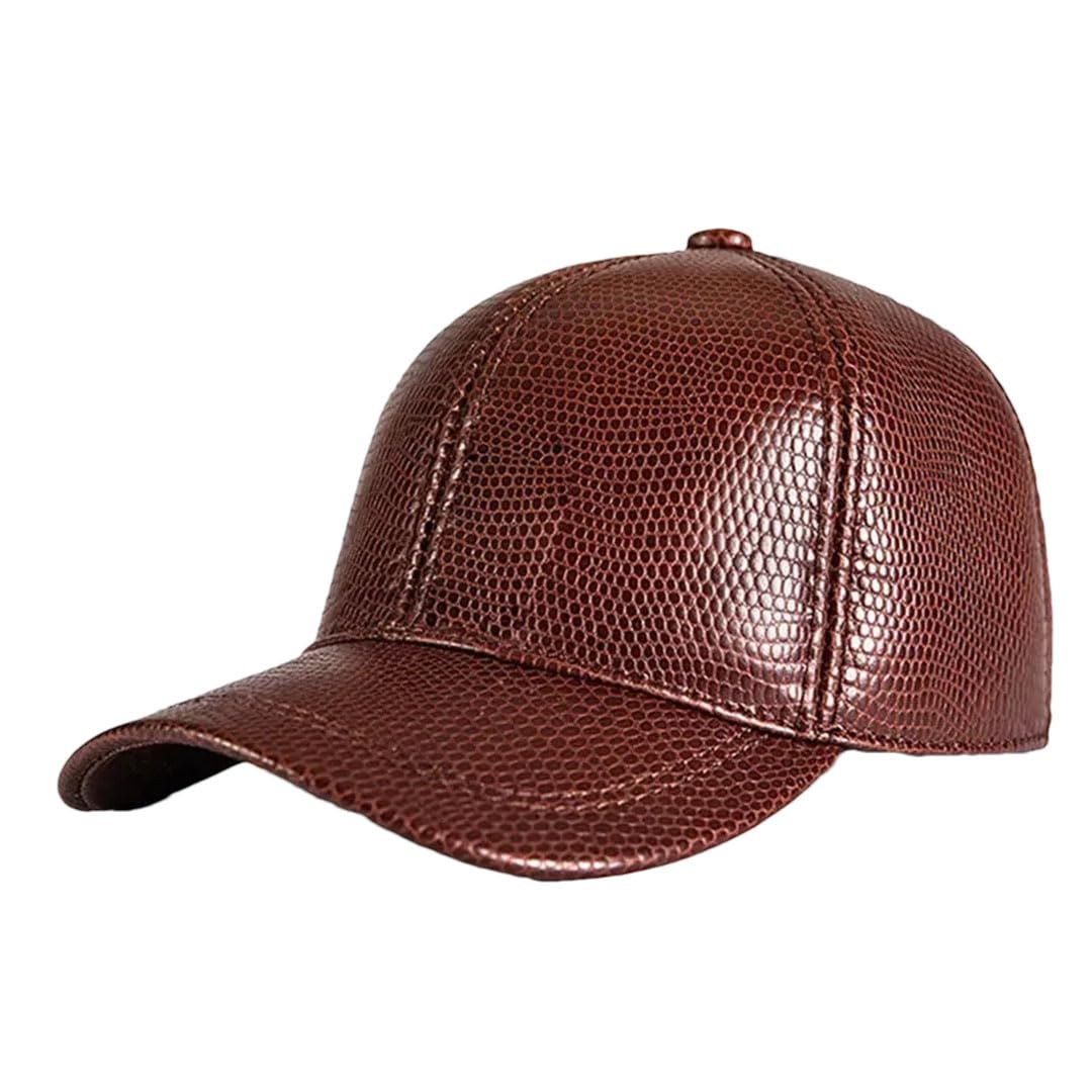 Gorra de béisbol de piel auténtica para hombre y mujer, gorra ajustable de piel de vaca