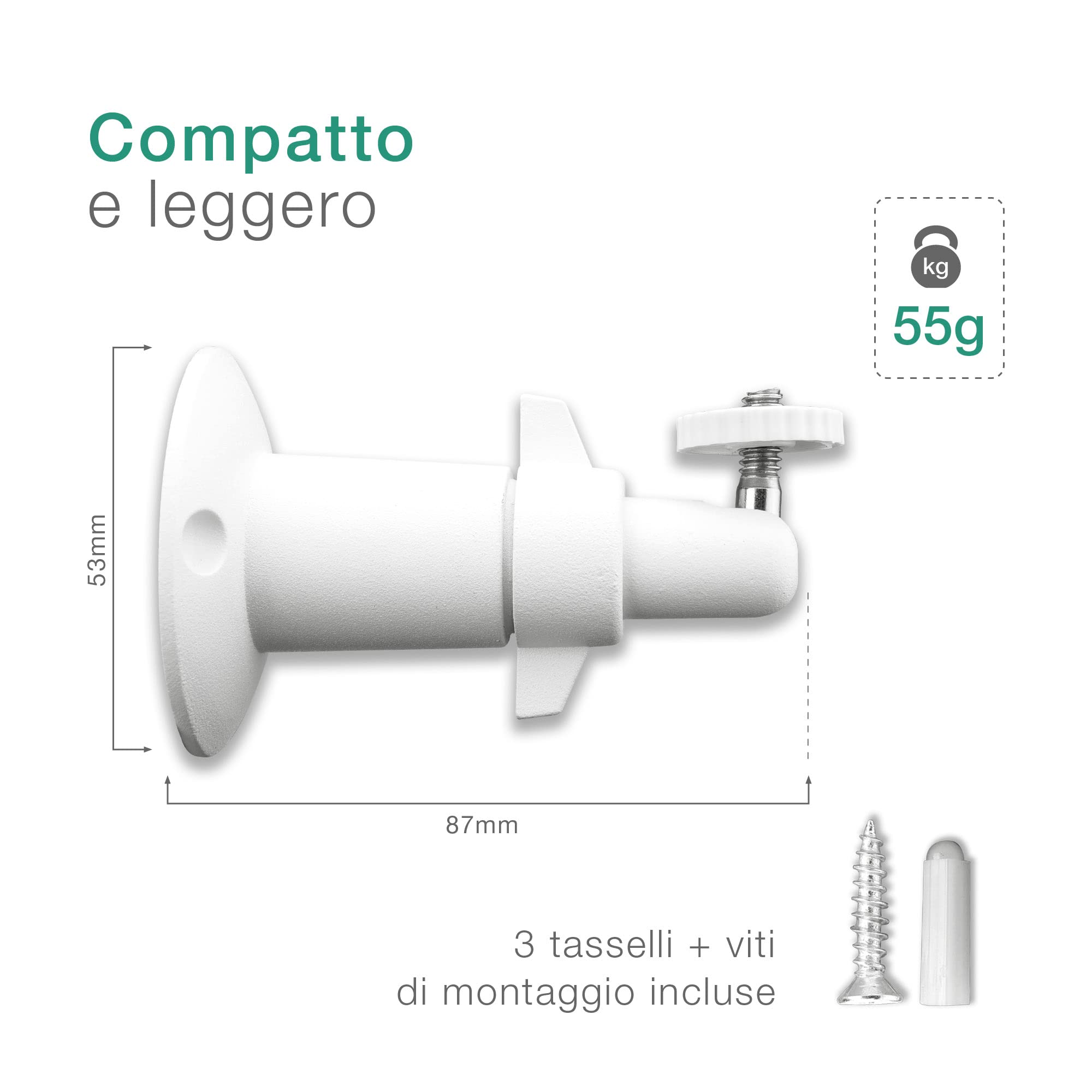 CELLONIC Supporto da parete per fotocamera compatibile con Arlo,compatibile con Eufy,compatibile con Wyze,Rinng Stick Up Cam&Pro Supporto girevole in alluminio con filetto 1/4"per interno ed esterno