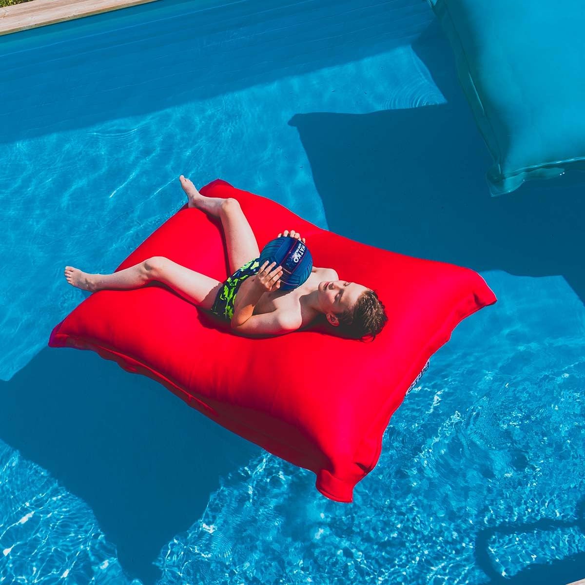 LIVEDECO - Housse Vide Pouf Géant XXL, Flottant pour Piscine, Rouge Pool BiG52