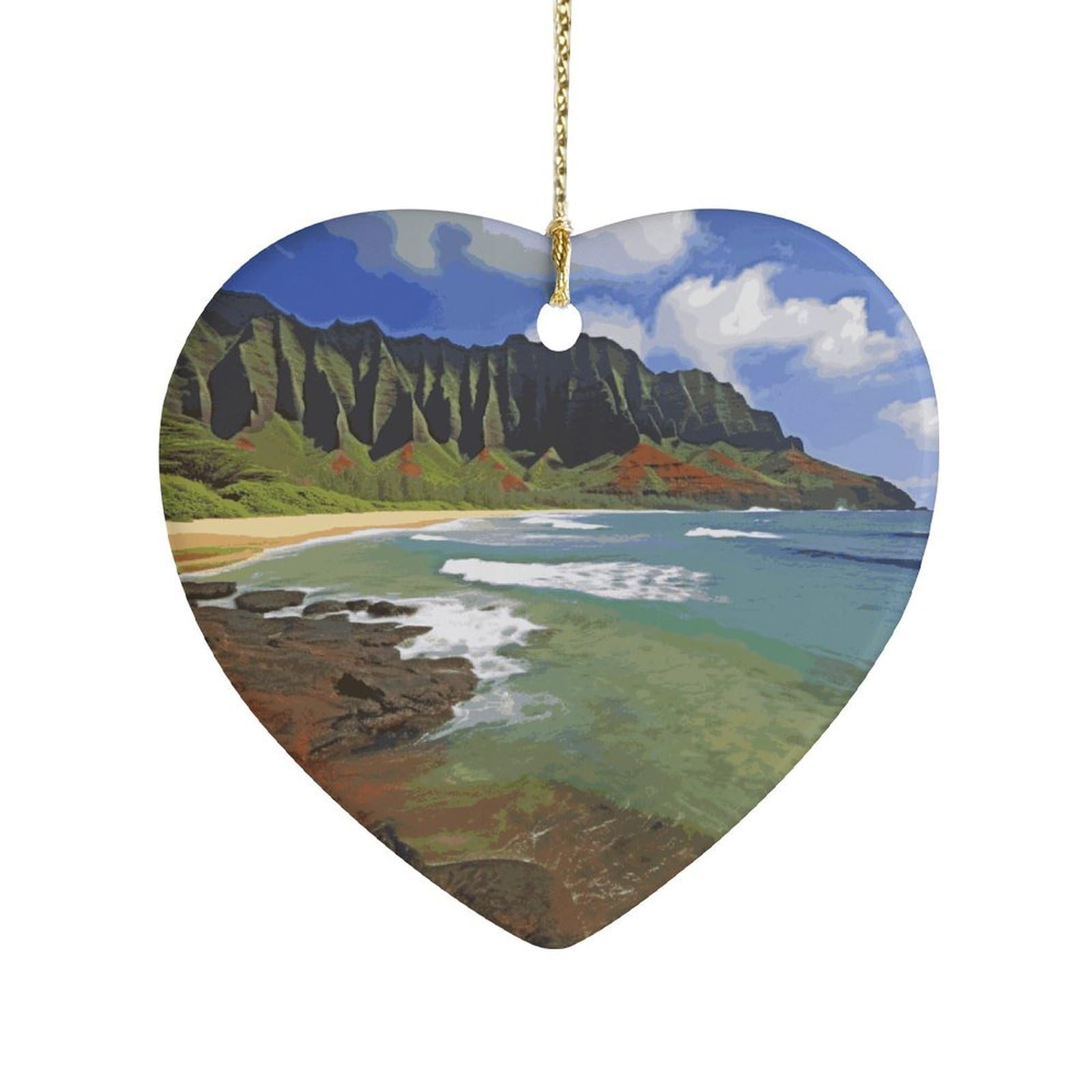 Kauai Hawaii Seashore Ceramic Ornament Home Decor Keepsake