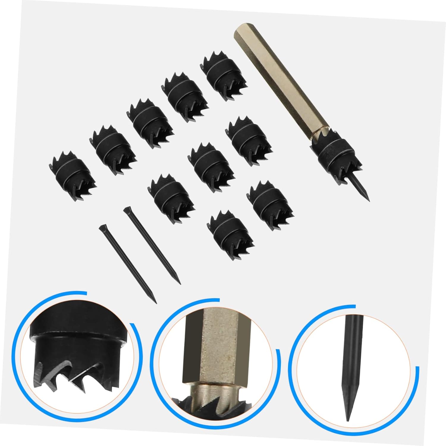 Gadpiparty 2sets Electric Welding Drill Cutter Remover Tool Kit for Double-sided Design for Fast Burr Cutting and Enhanced Piercing Ability