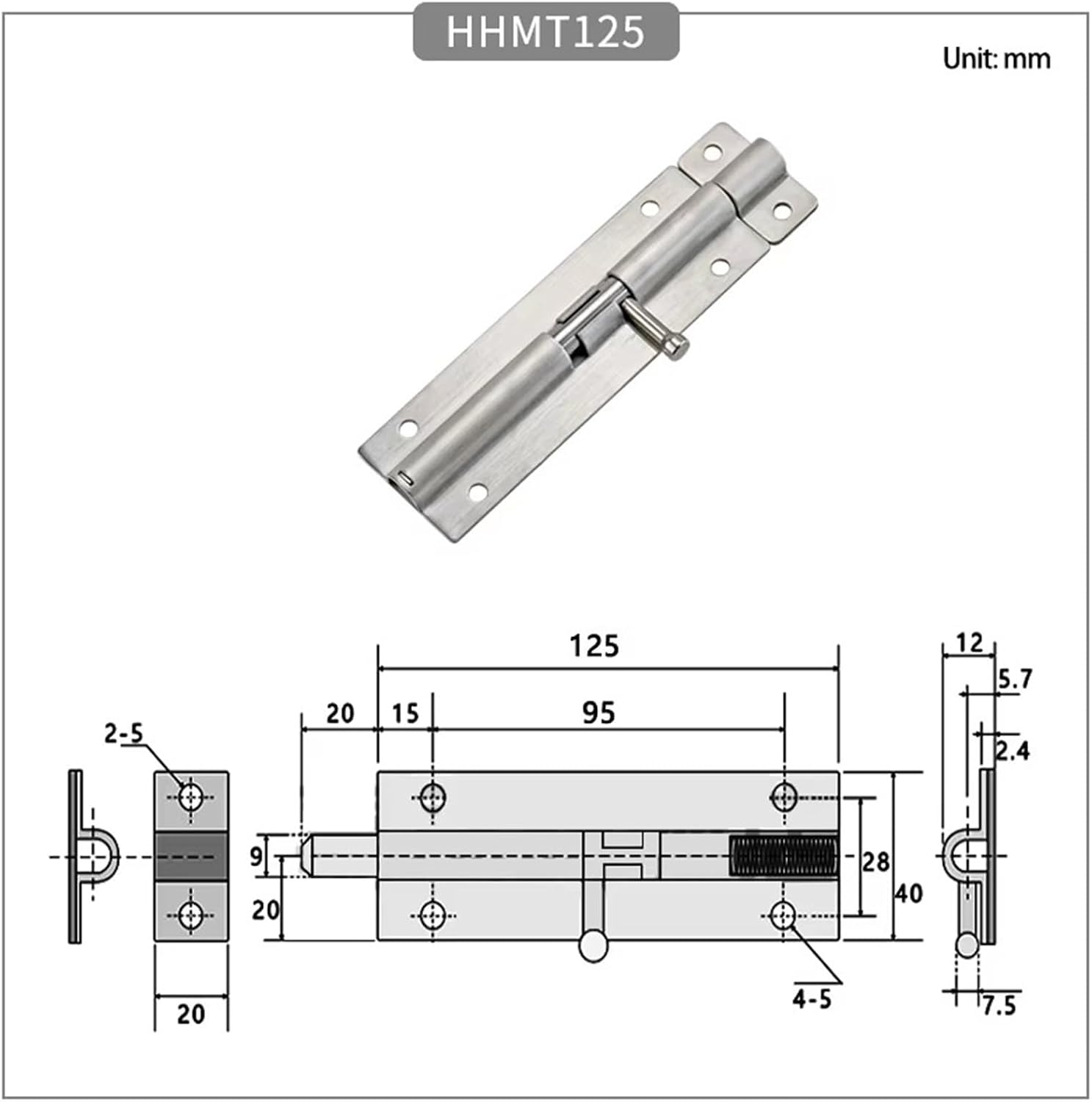 Stainless Steel Hinges Industrial Equipment Door Latches Buckles Indoor Springs Latch 1Pcs(HHMT125)