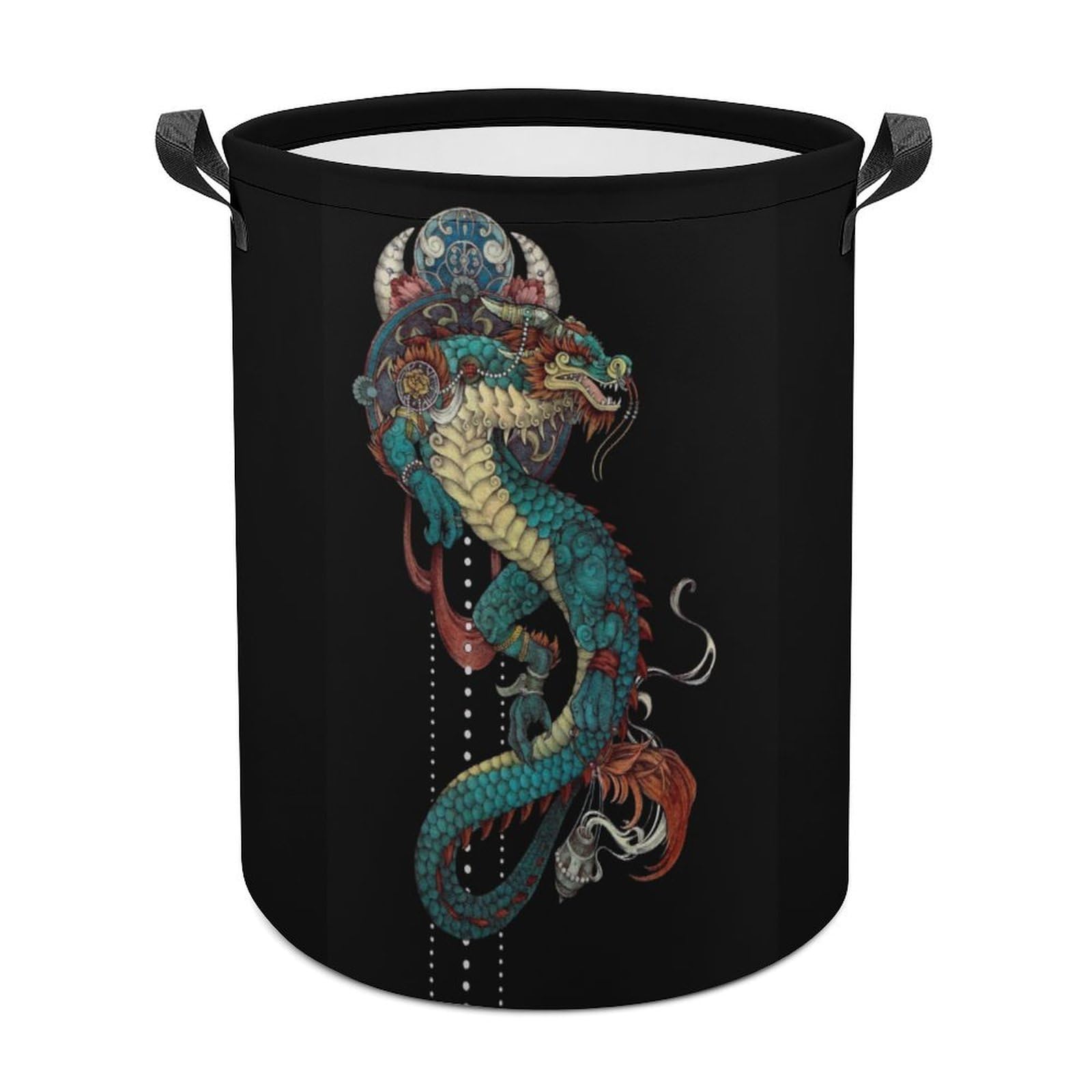 MHYRAC Laundry Hamper, Mythical Dragon Laundry Basket, Washing Basket with Handle