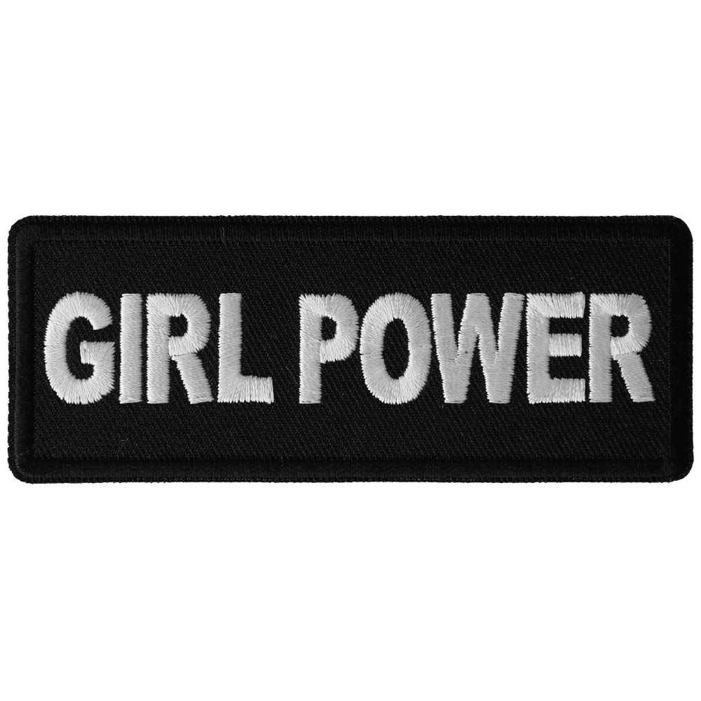 Girl Power Patch - 4x1.5 inch - Embroidered Iron on Patch (P6376)