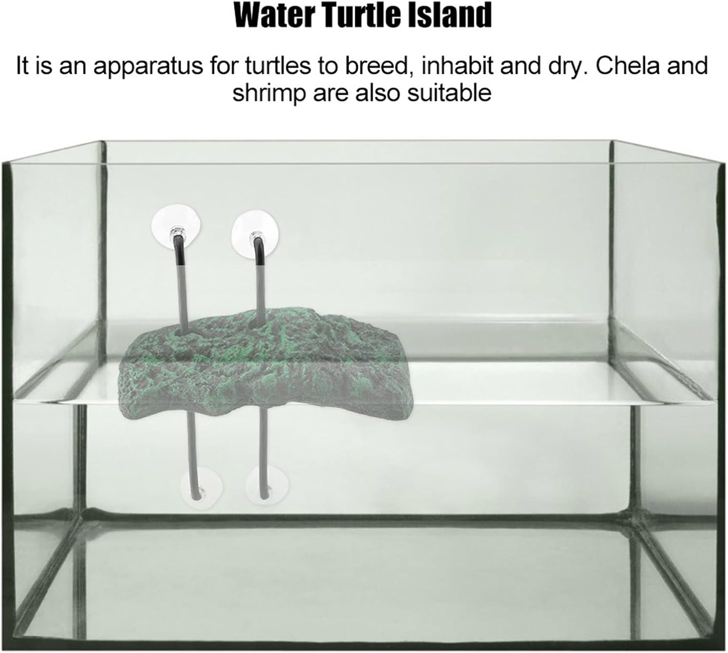 Joyzan Turtle Basking Platform, Artificial Bark Tortoise Climbing Island Reptile Floating Resting Terrace Stage Reptiles Dock Step Ledge Stone Suction Cups Aquarium Fish Tank Accessory Terrapins