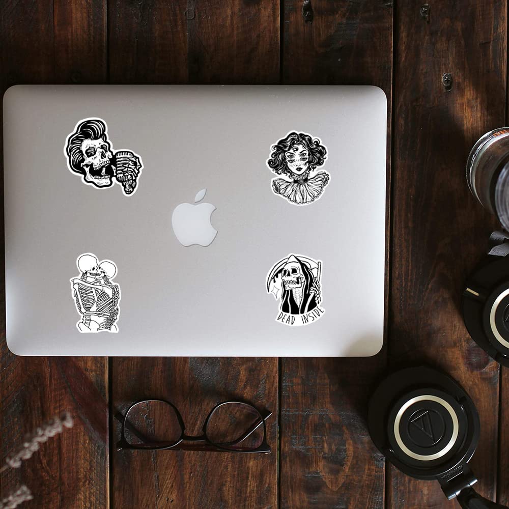 300 stuks gothic-stickers voor laptop, skateboard, waterflessen, computer, mobiele telefoon, bagage, bekers, coole punk-doodskopstickers voor