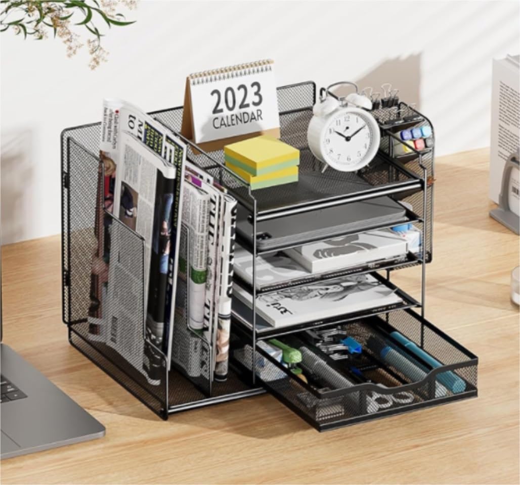 Organizzatore Scrivania Organizer da scrivania e Accessori con cassetti per Forniture per Ufficio Contenitore per Documenti Ufficio