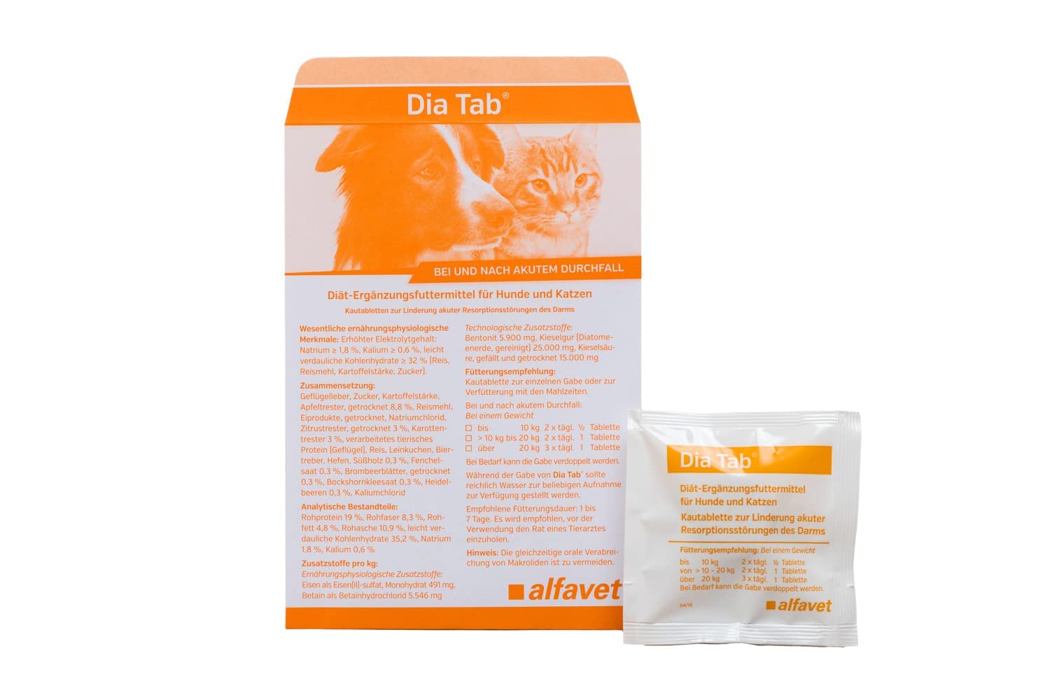 alfavet Dia Tab Kautabletten bei Durchfall für Hunde und Katzen - Bundle - 15 x 5,5g