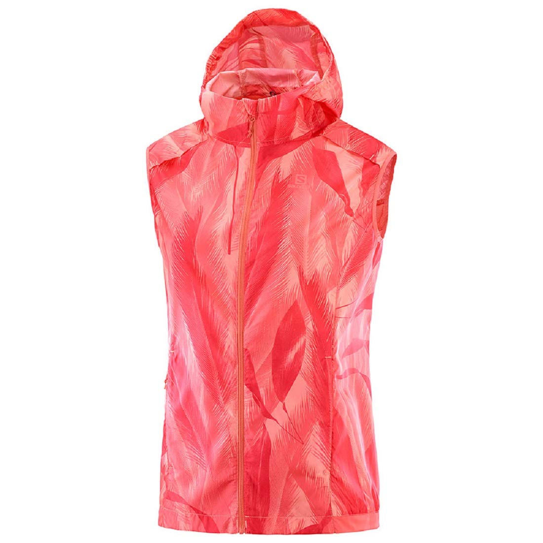 Salomon Women's Polyester Red Agile Wind Vest