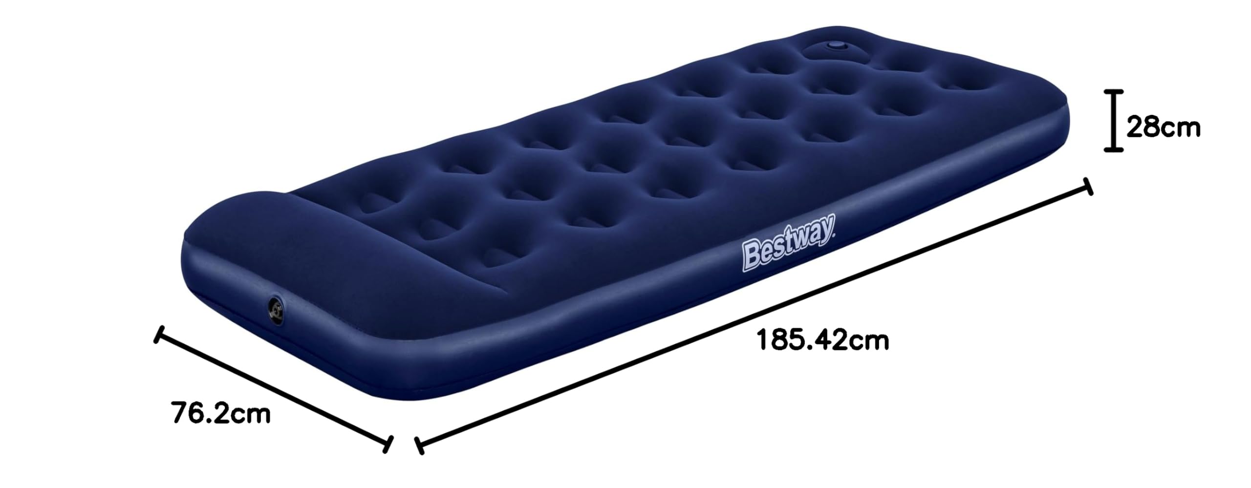 Bestway 73" x 30" x 11"/1.85m x 76 x 28 cm Air Mattress Jr Twin Built-in Foot Pump