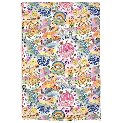 Almohada térmica de semillas 30x20cm (algodón orgánico Flower Power) | Saco térmico | Cojín de calor y frio | Cojín con semillas de lino
